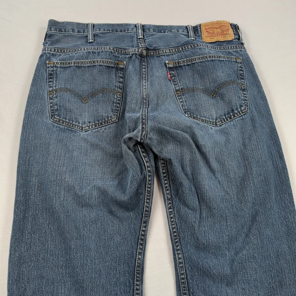 Levis Jeans Mens 38x30‎ Blue 569 Loose Relaxed Classic Western Baggy